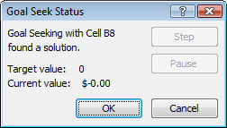 Goal Seek Status