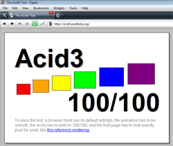 Opera 10 Alpha scores 100/100 on Acid3 Test