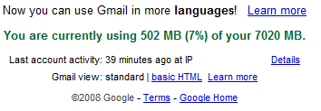 Gmail now @ 7020MB
