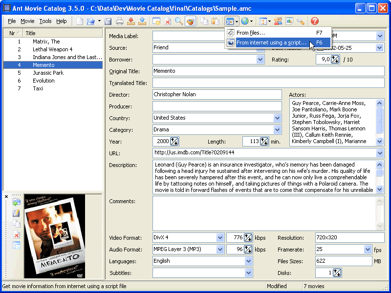 movie catalog program