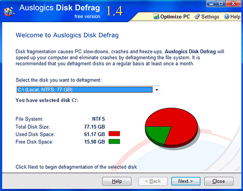 Auslogics Disk Defrag