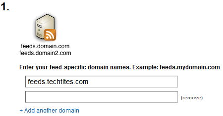 Enter your domain that you wish to use for your feeds