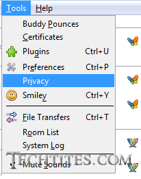 Tools > Privacy