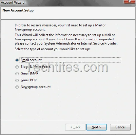 Thunderbird New Account