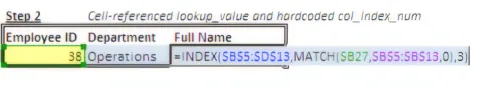 INDEX MATCH Step 2
