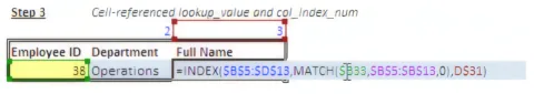 INDEX MATCH Step 3