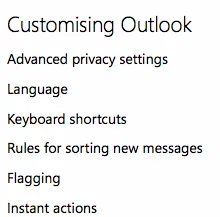 Outlook - Customising Outlook
