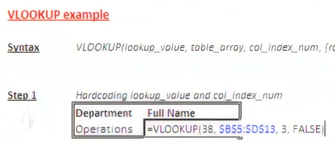 VLOOKUP Step 1 - look up Full Name