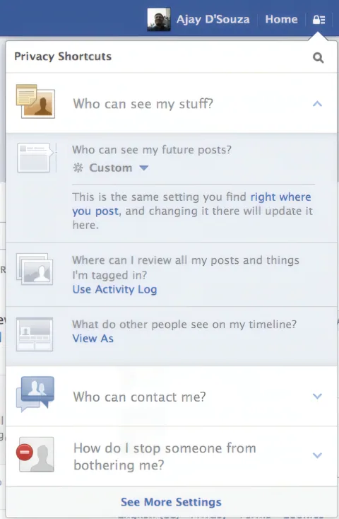 Facebook Privacy settings