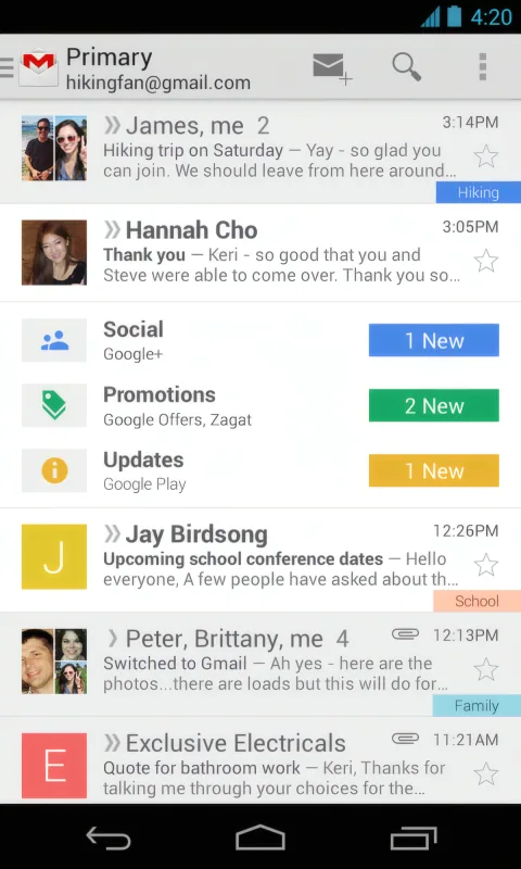 New Gmail Inbox on Android