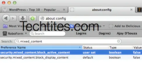 Firefox - Mixed Content Parameter updated