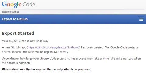 Google Code - Export to Github