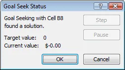 Goal Seek Status