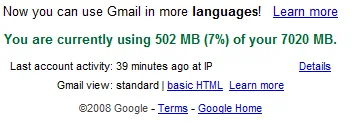 Gmail now @ 7020MB