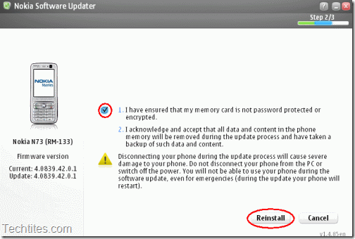 Nokia Software Updater - Step 3