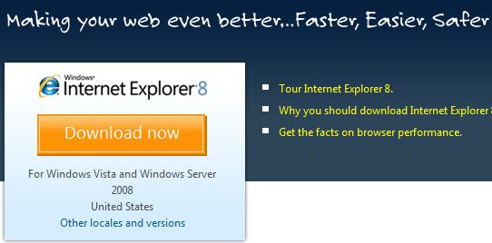 Microsoft Internet Explorer 8 now Available for Download
