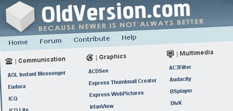 Find Older Versions of your Favorite Software with OldVersion