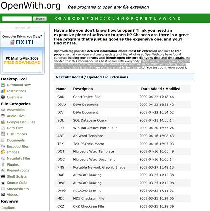 Open Any File Extension with OpenWith.org