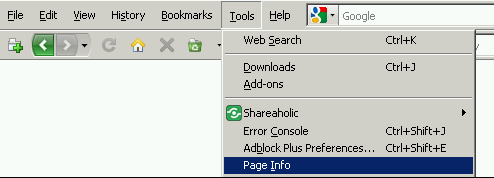 Firefox Page Info Window