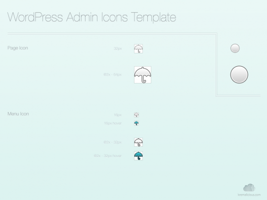 WordPress Admin Icons Template