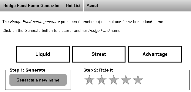 Hedge Fund Name Generator