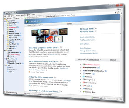 FeedDemon + Google Reader = Bye Bye other feed readers