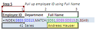 INDEX MATCH Step 6