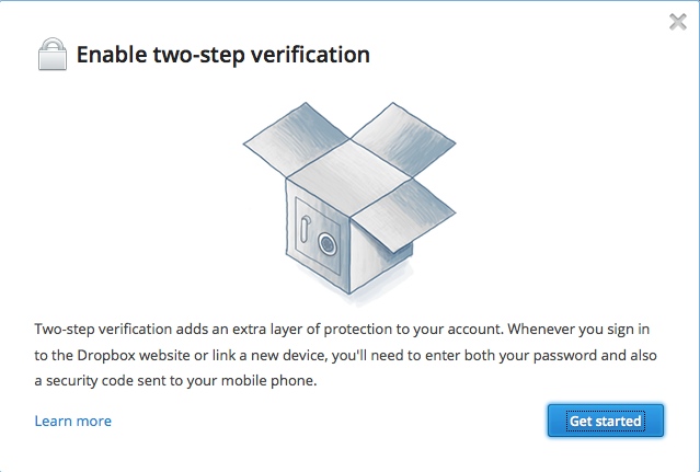 Dropbox two step verification