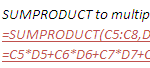 How to divide two arrays with SUMPRODUCT in Excel