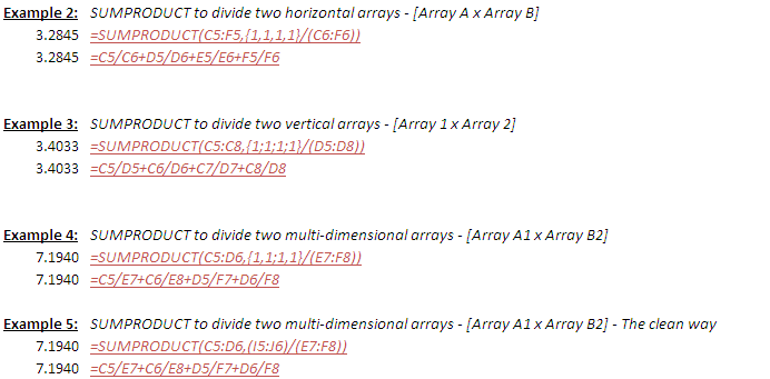 SUMPRODUCT examples 02-04