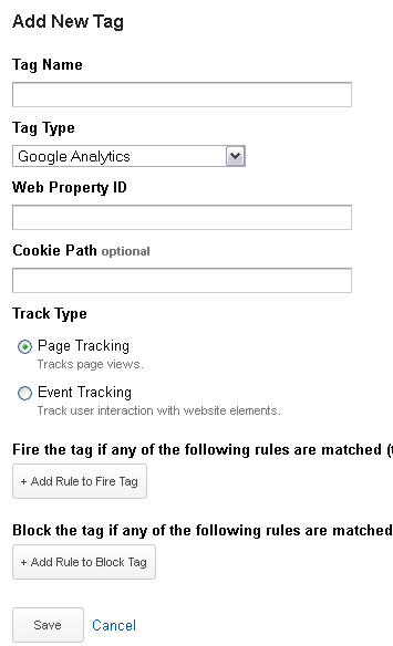 Tag Manager - Adding a tag