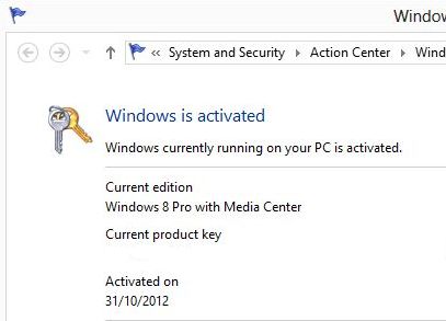 Windows 8 activated
