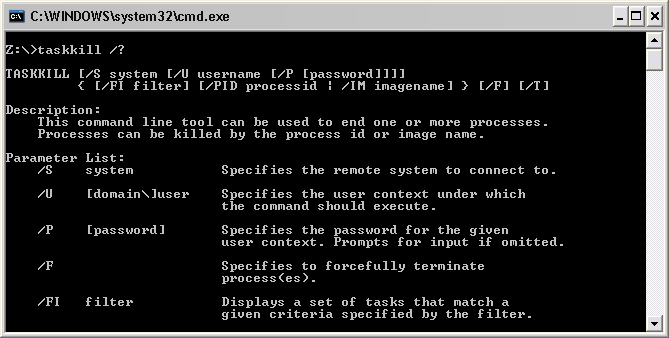 taskkill