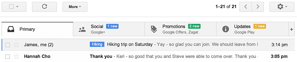New Gmail Inbox