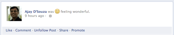 Facebook - Feeling wonderful