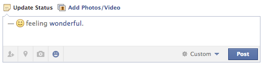 Facebook - Update your status