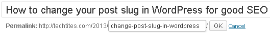 Change WordPress Post Slug