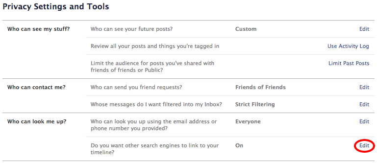 Facebook Privacy Settings