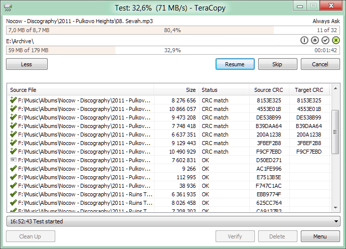 Speed up copying files on Windows with TeraCopy
