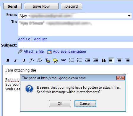 Have you forgotten to attach files in Gmail?
