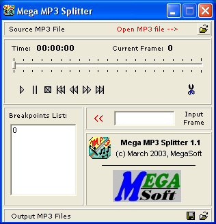 Quickly split large MP3 files with Mega MP3 Splitter