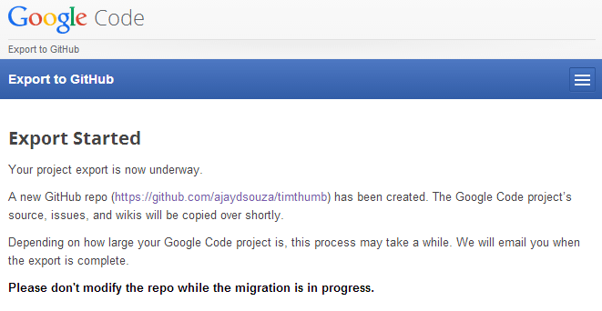 Google Code - Export to Github